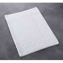 Tapis de bain CHEVRON, blanc, 100% coton, 550 g/m², 50x75 cm