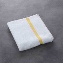Serviette EDEN, blanc LITEAU JAUNE, 100% coton, 400 g/m², 50x90 cm