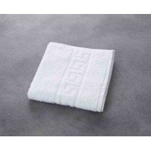 Serviette de bain GRECQUE, blanche, 100% coton, 390 g/m², 50x90 cm