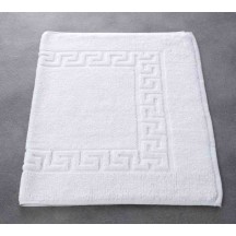 Tapis de bain GRECQUE, blanc, 100% coton, 550 g/m², 50x75 cm