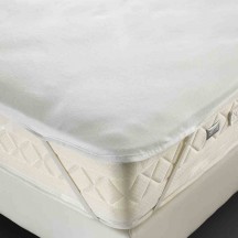Alèse MOLLETON, blanc, forme plateau, 4 élastiques, 210 g/m², 90x190 cm