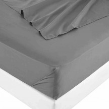 Taie d'oreiller sac portefeuille GRIS SOURIS, 70% coton 30% polyester, 50x75cm