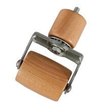 Jeu de 2 pieds rouleau bois naturel 15cm